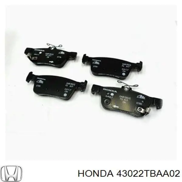 Okładziny (klocki) do hamulców tarczowych tylne Honda 43022TBAA02 cena, od 26,21 USD