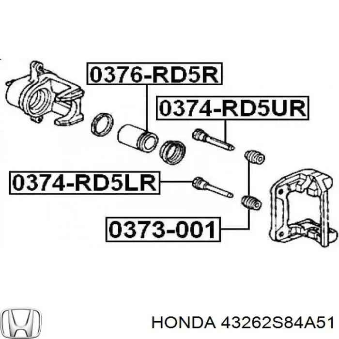Do koszyka 43262S84A51 Honda Prowadnica zacisku tylnego