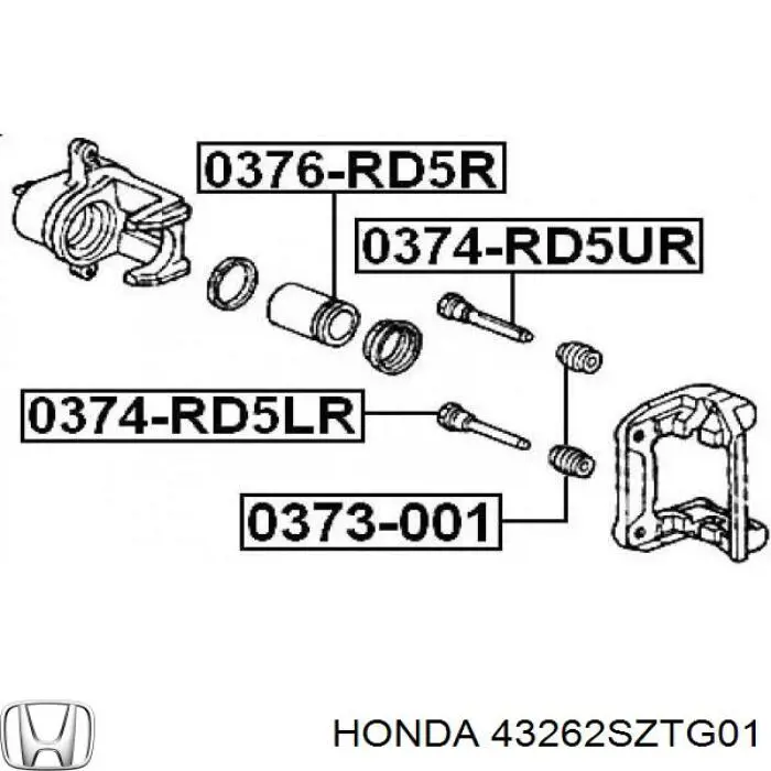 Prowadnica zacisku tylnego dolna Honda 43263SHJA01 cena, od 12,98 USD