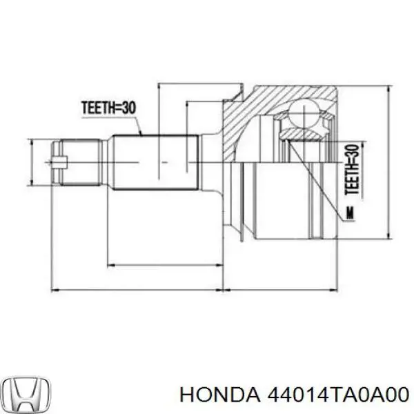 Przegub homokinetyczny przedni zewnętrzny Honda 44014TA0A00 cena, od 35,86 USD
