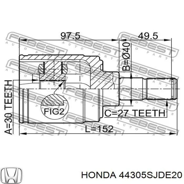 Półoś napędowa przednia prawa Honda FR-V hatchback (BE) (2005 - 2026) cena, od 118,94 USD