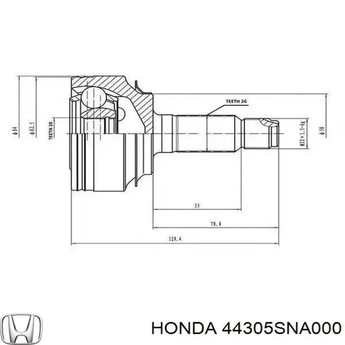 Półoś napędowa przednia prawa Honda 44305SNA000 cena, od 123,14 USD