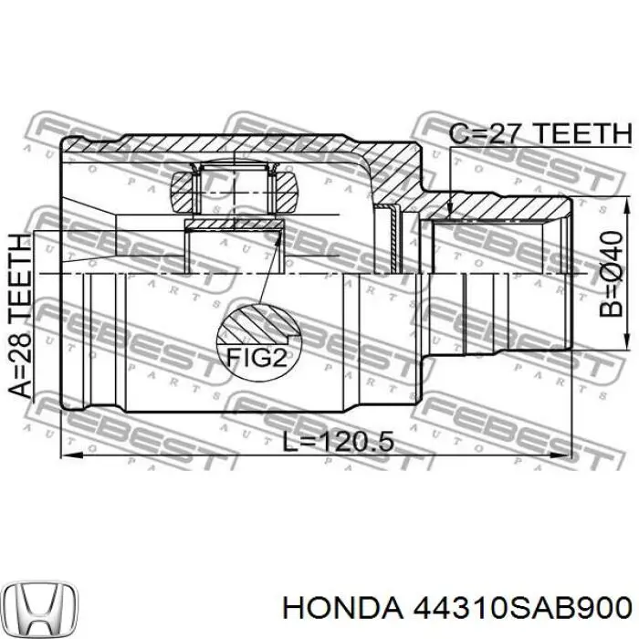 Przegub homokinetyczny wewnętrzny przedni prawy Honda 44310SAB900 cena, od 124,06 USD