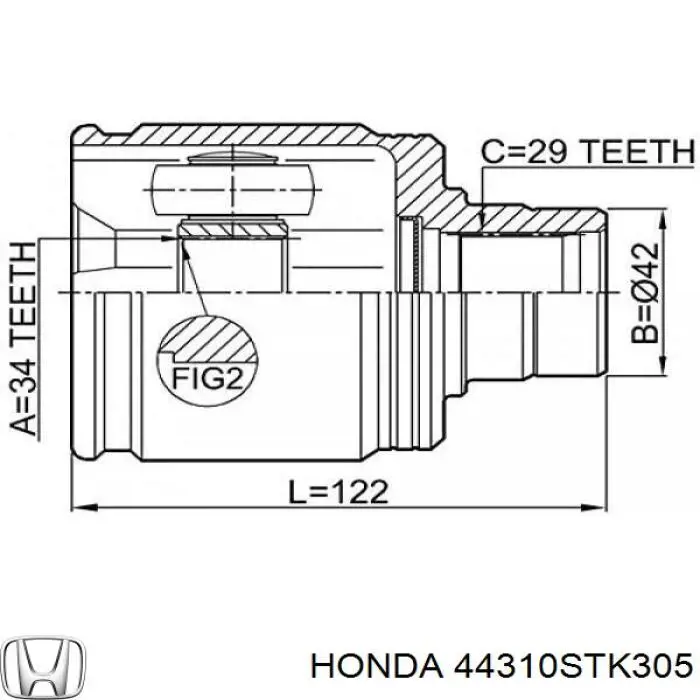 Do koszyka 44310STK305 Honda Przegub homokinetyczny wewnętrzny przedni prawy