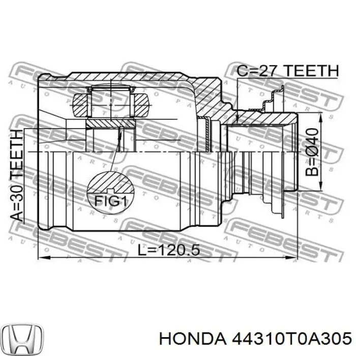 Przegub homokinetyczny wewnętrzny trójramienny Honda 44310T0A305 cena, od 630,47 USD