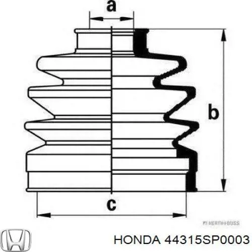 Osłona przegubu homokinetycznego półosi przedniej wewnętrzna do Honda Legend II KA7