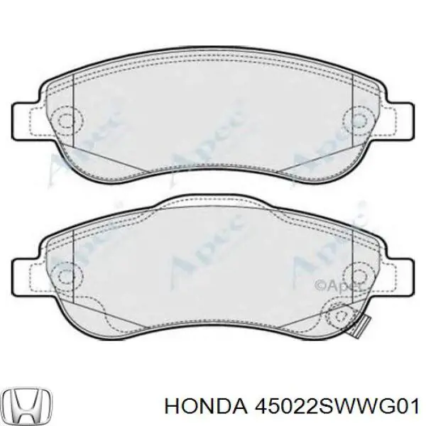 Do koszyka 45022SWWG01 Honda Klocki hamulcowe przednie tarczowe