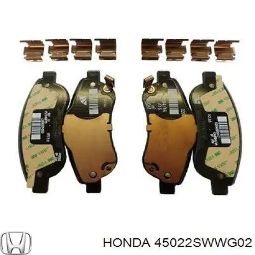 45022SWWG02 Honda Klocki hamulcowe przednie tarczowe