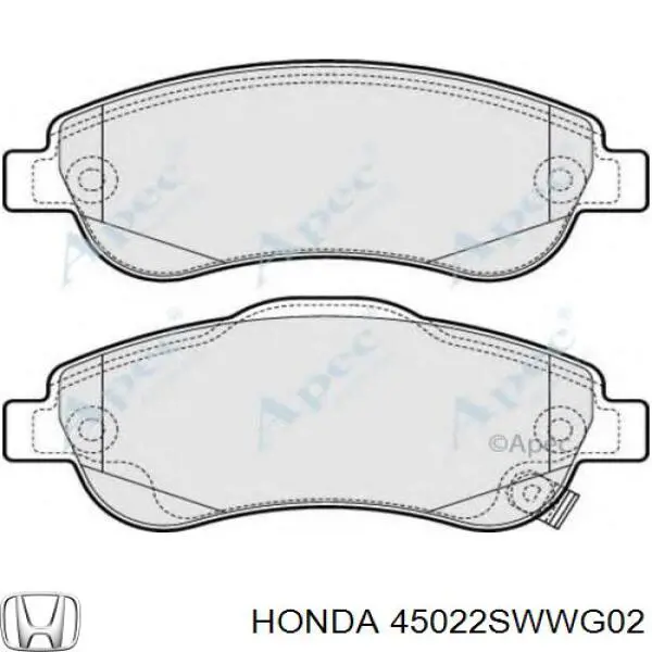 Do koszyka 45022SWWG02 Honda Klocki hamulcowe przednie tarczowe