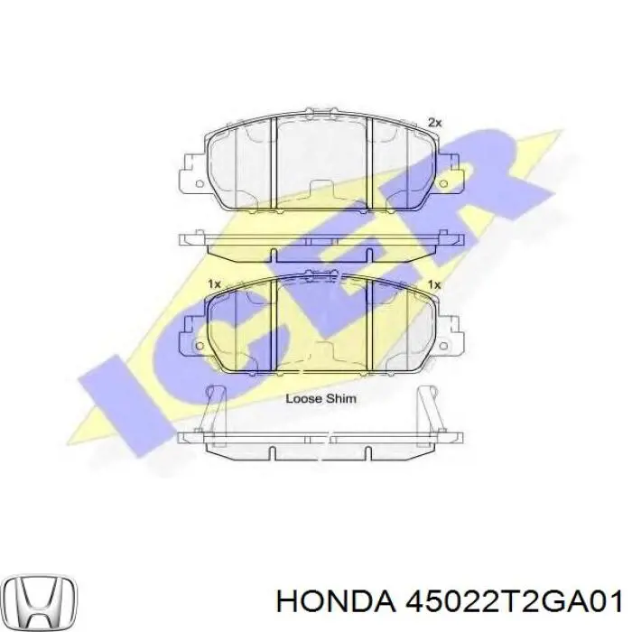 Do koszyka 45022T2GA01 Honda Klocki hamulcowe przednie tarczowe