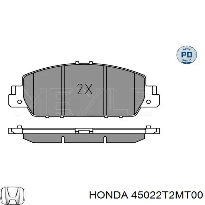 Klocki hamulcowe przednie tarczowe Honda 45022T2MT00