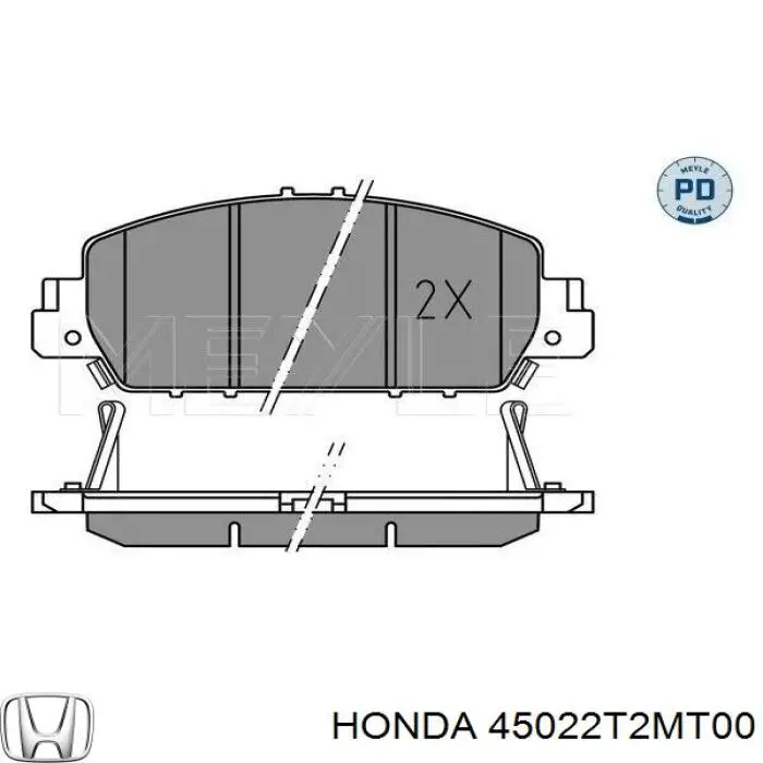 Klocki hamulcowe przednie tarczowe Honda 45022T2MT00 cena, od 37,26 USD