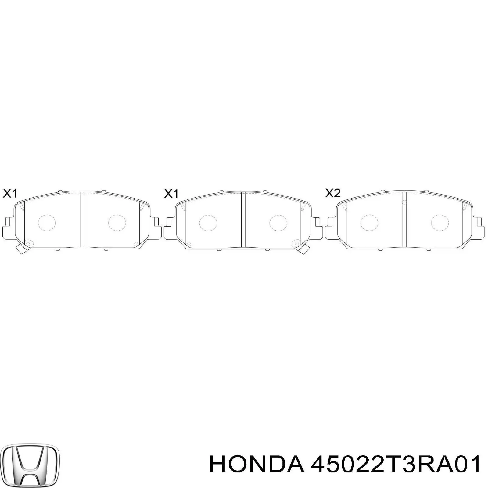 Klocki hamulcowe przednie tarczowe Honda 45022T3RA01