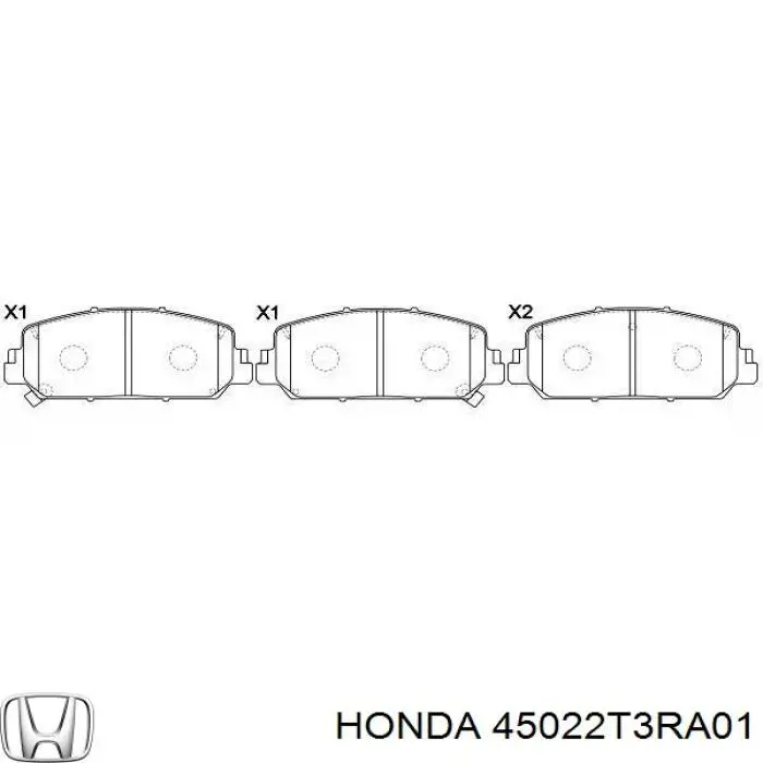 Klocki hamulcowe przednie tarczowe Honda 45022T3RA01 cena, od 44,61 USD