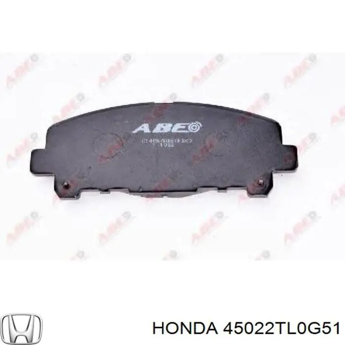 Klocki hamulcowe przednie tarczowe Honda 45022TL0G51 cena, od 12,46 USD