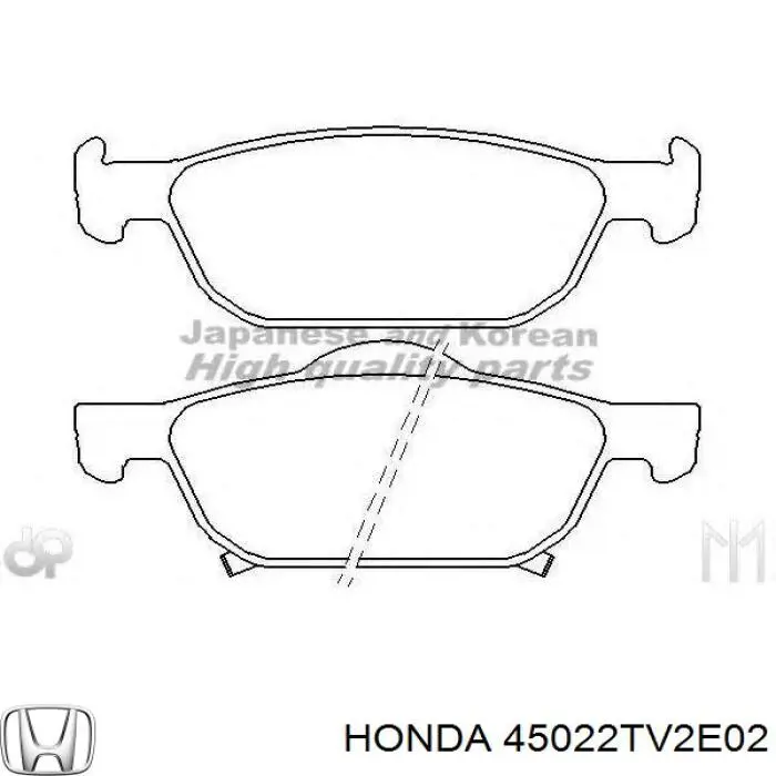Klocki hamulcowe przednie tarczowe 45022TV2E02 Honda
