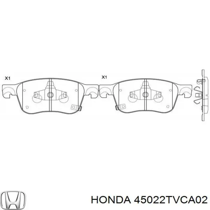Do koszyka 45022TVCA02 Honda Klocki hamulcowe przednie tarczowe