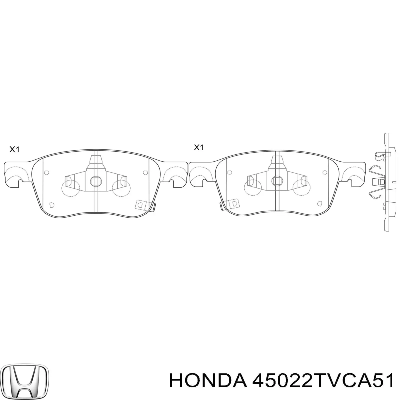 Do koszyka 45022TVCA51 Honda Klocki hamulcowe przednie tarczowe