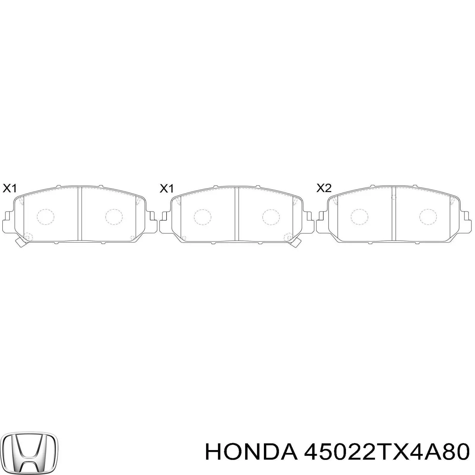 45022TX4A80 Honda Klocki hamulcowe przednie tarczowe