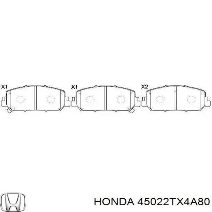 Klocki hamulcowe przednie tarczowe Honda 45022TX4A80 cena, od 44,61 USD