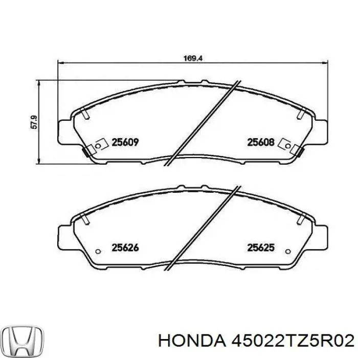 Do koszyka 45022TZ5R02 Honda Klocki hamulcowe przednie tarczowe