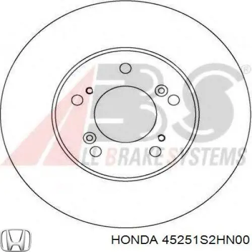 Do koszyka 45251S2HN00 Honda Tarcza hamulcowa przednia