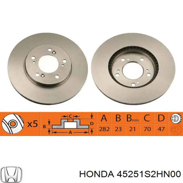 Tarcza hamulcowa przednia Honda 45251S2HN00 cena, od 47,64 USD
