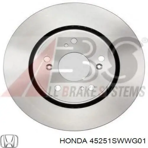 Do koszyka 45251SWWG01 Honda Tarcza hamulcowa przednia