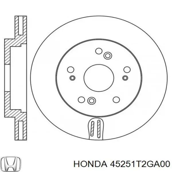 Tarcza hamulcowa przednia 45251T2GA00 Honda