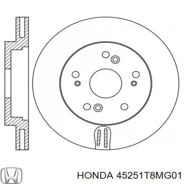 Do koszyka 45251T8MG01 Honda Tarcza hamulcowa przednia