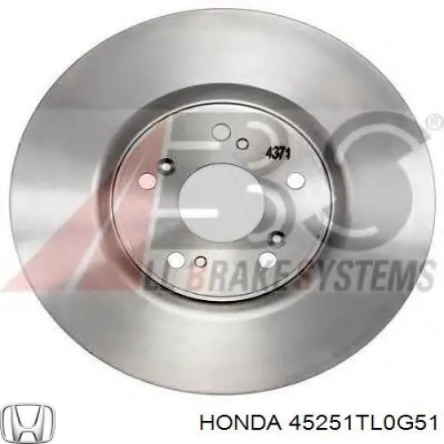 Tarcza hamulcowa przednia Honda 45251TL0G51 cena, od 76,19 USD