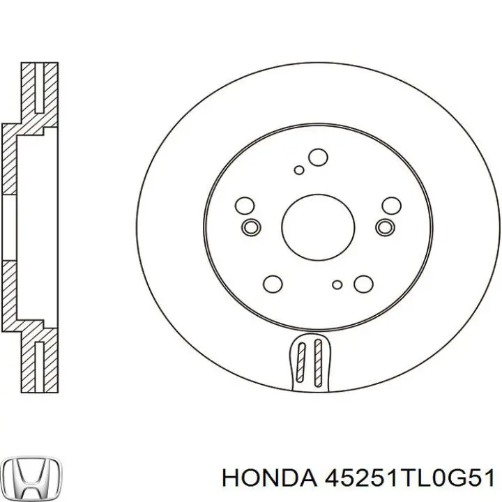Do koszyka 45251TL0G51 Honda Tarcza hamulcowa przednia