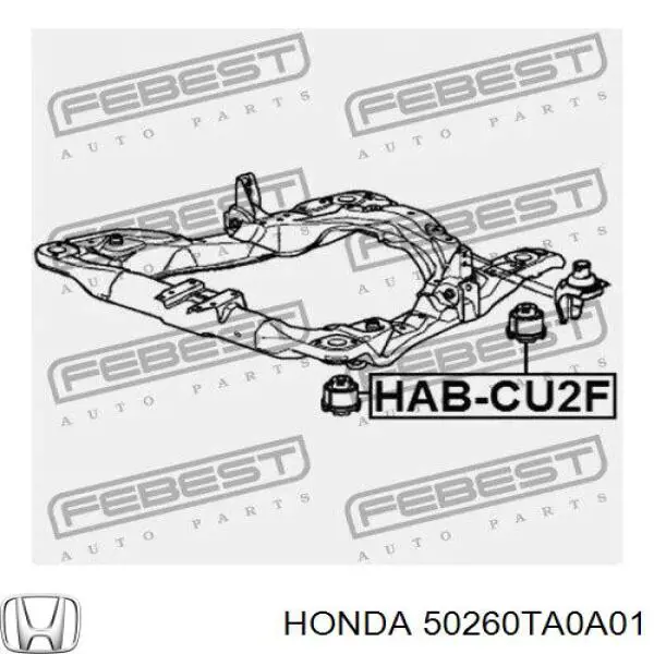 Do koszyka 50260TA0A01 Honda Tuleja (poduszka) przedniej belki