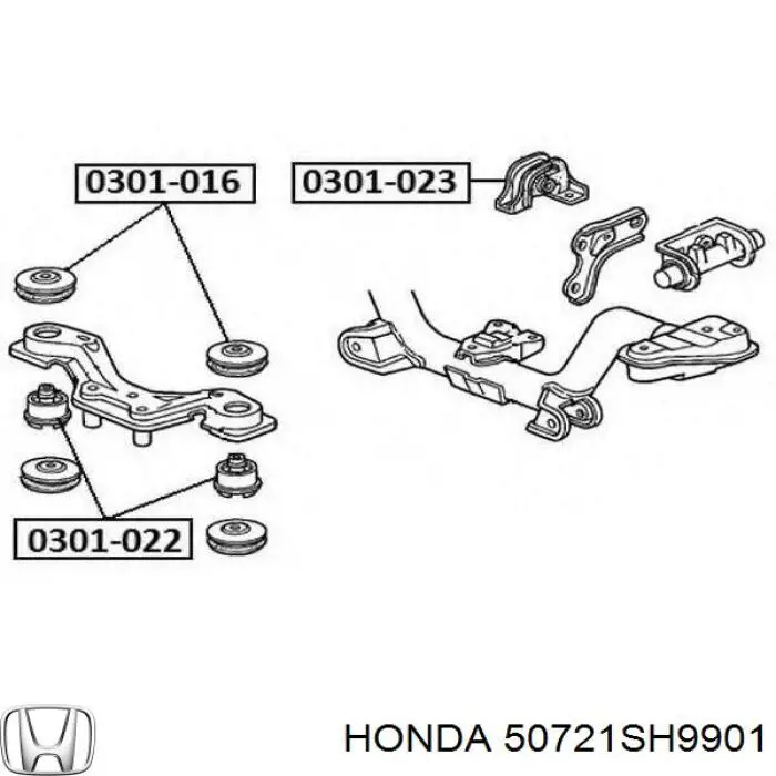 Do koszyka 50721SH9901 Honda Poduszka (podpora) silnika tylna
