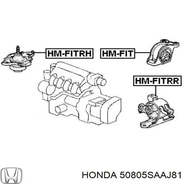 Do koszyka 50805SAAJ81 Honda Poduszka (podpora skrzyni biegów)