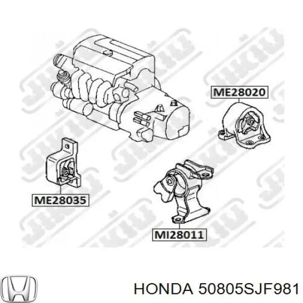 Poduszka (podpora) silnika lewa Honda 50805SJF981 cena, od 38,05 USD