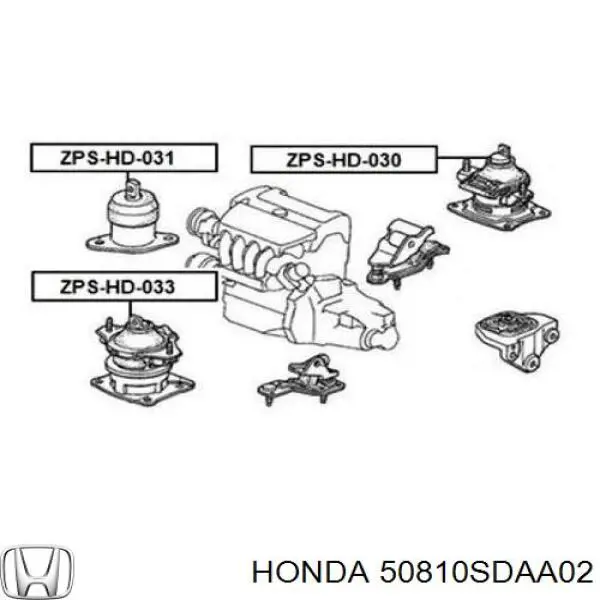 Do koszyka 50810SDAA02 Honda Poduszka (podpora) silnika tylna