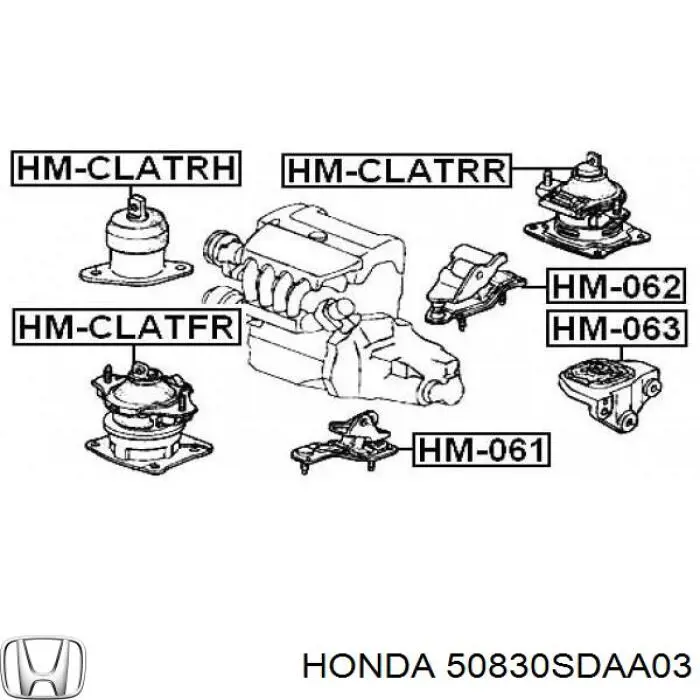 Poduszka (podpora) silnika przednia Honda 50830SDAA03 cena, od 66,78 USD