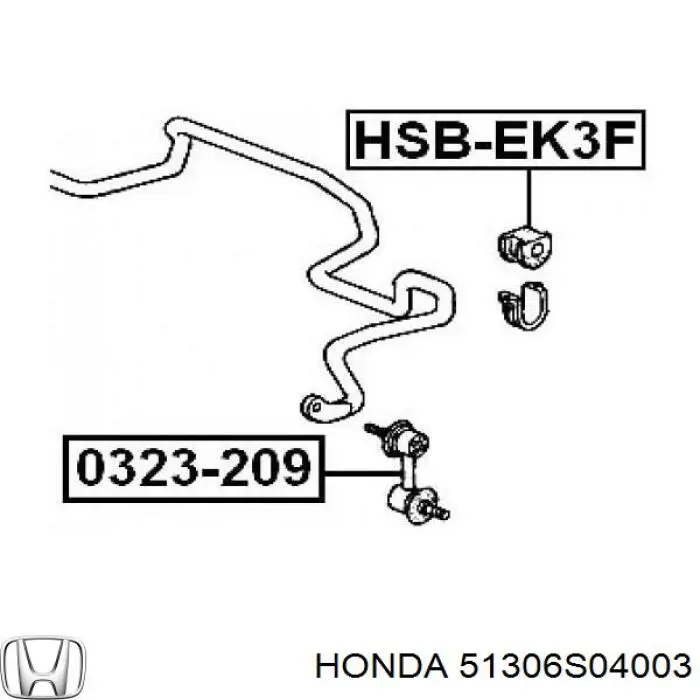 Do koszyka 51306S04003 Honda Tuleja stabilizatora przedniego