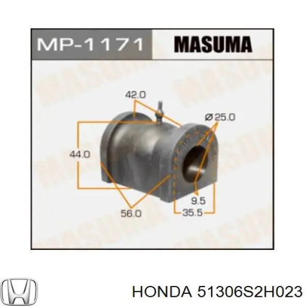 Tuleja stabilizatora przedniego Honda 51306S2H023 cena, od 25,36 USD