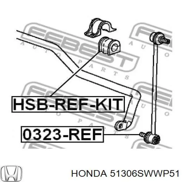 Tuleja stabilizatora przedniego prawa Honda 51306SWWP51 cena, od 7,99 USD