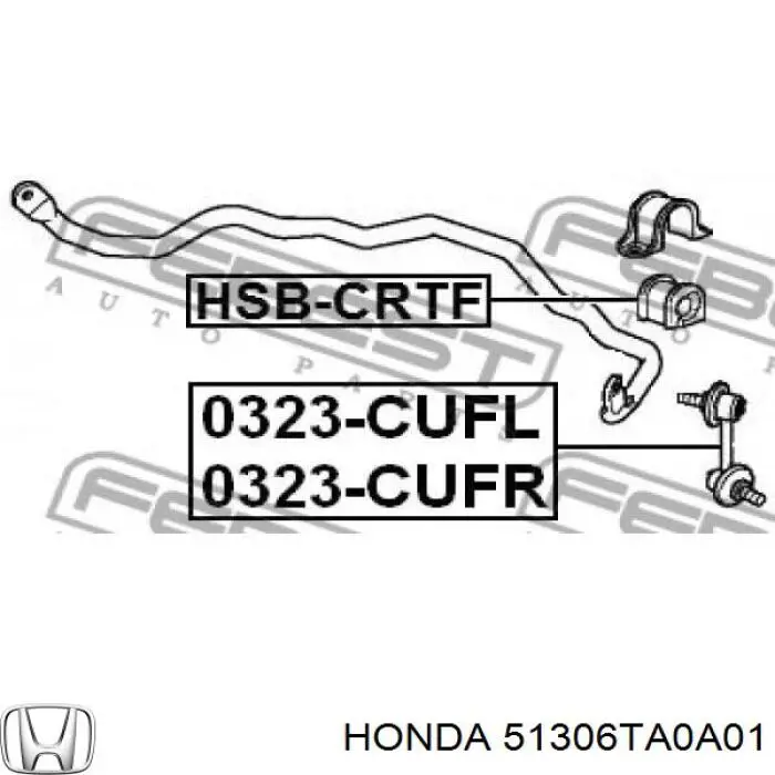 Do koszyka 51306TA0A01 Honda Tuleja stabilizatora przedniego