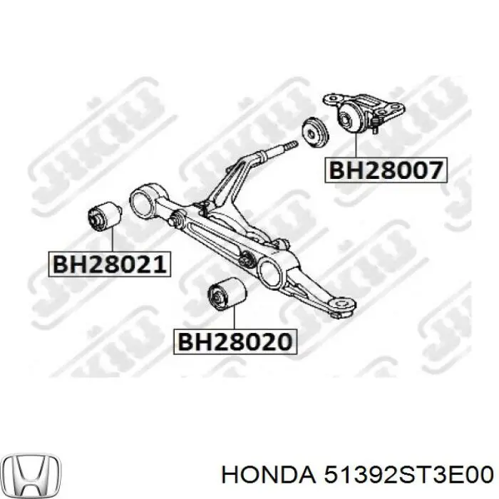 Silentblock przedniego wahacza dolnego Honda 51392ST3E00 cena, od 9,52 USD