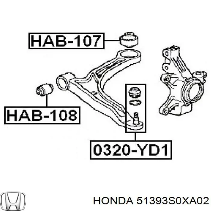 Do koszyka Silentblock przedniego wahacza dolnego Acura MDX I YD1