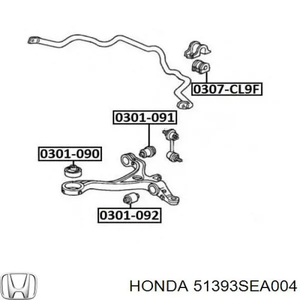 Do koszyka 51393SEA004 Honda Silentblock przedniego wahacza dolnego