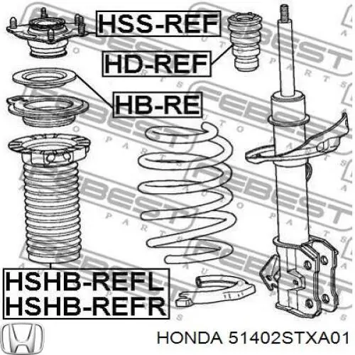 51402STXA01 Honda Osłona amortyzatora przedniego