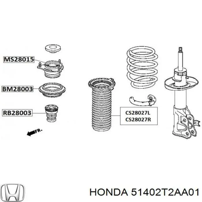 51402T2AA01 Honda Osłona amortyzatora przedniego