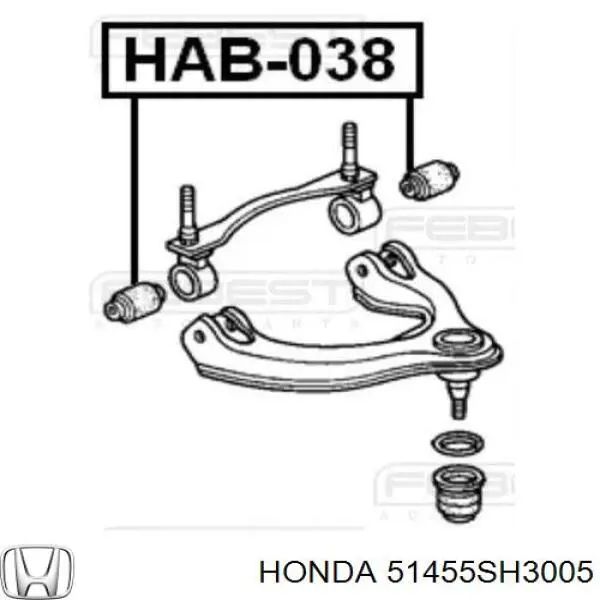 Do koszyka 51455SH3005 Honda Silentblock przedniego wahacza górnego