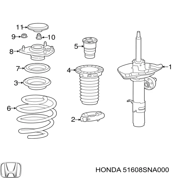 Pokrywa podpory amortyzatora przedniego Honda 51608SNA000 cena, od 11,12 USD
