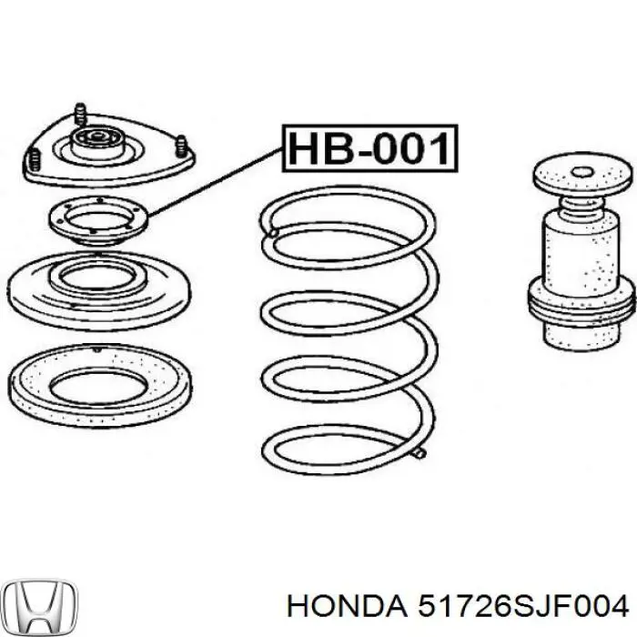 Do koszyka 51726SJF004 Honda Łożysko podporowe amortyzatora przedniego